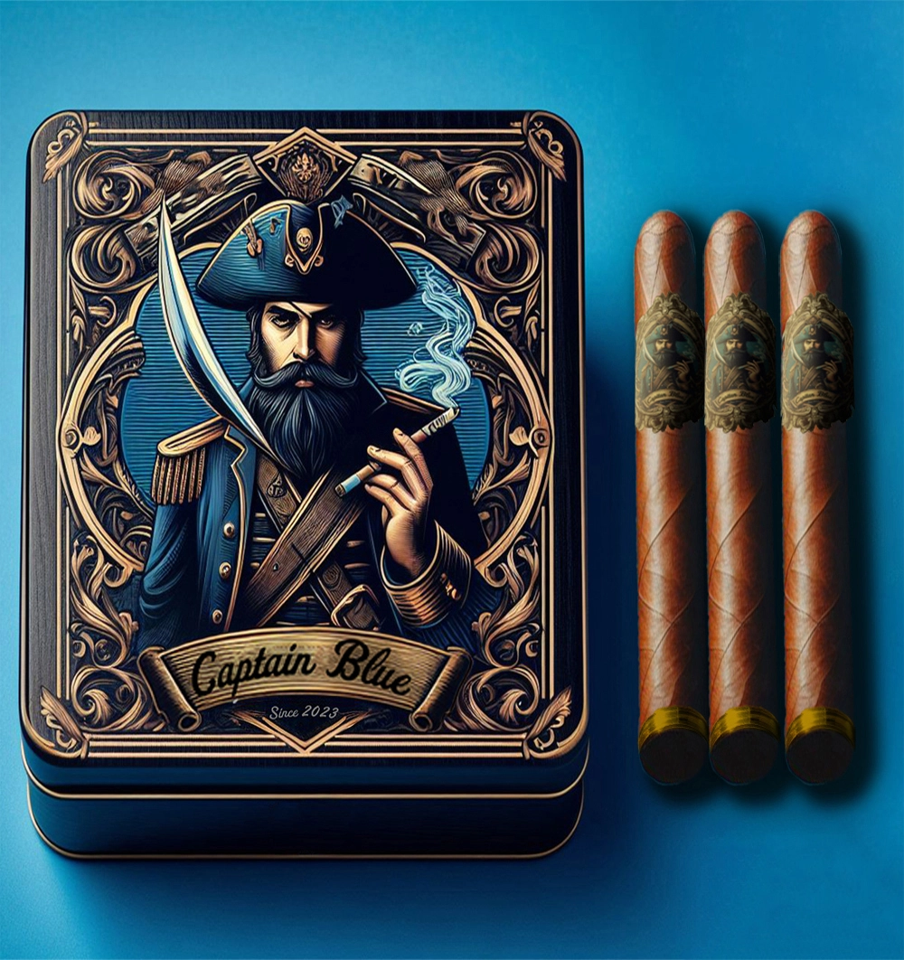 Captain Blue tobacco collection featuring multiple rich flavors