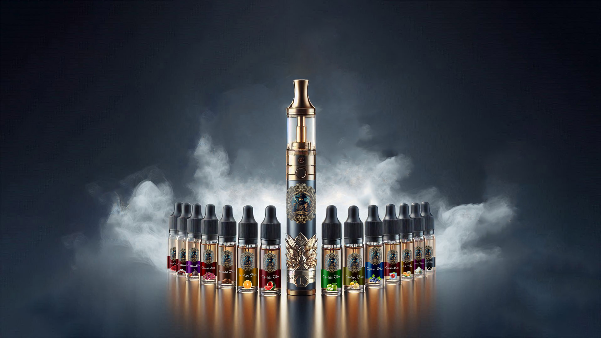 Captain Blue tobacco collection featuring multiple rich flavors