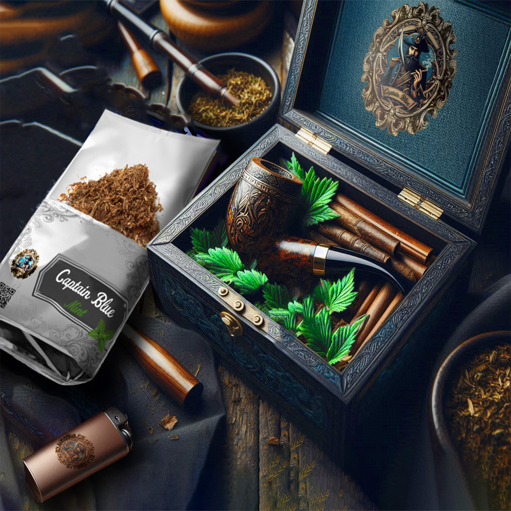 Captain Blue pipe tobacco offering smooth taste and quality